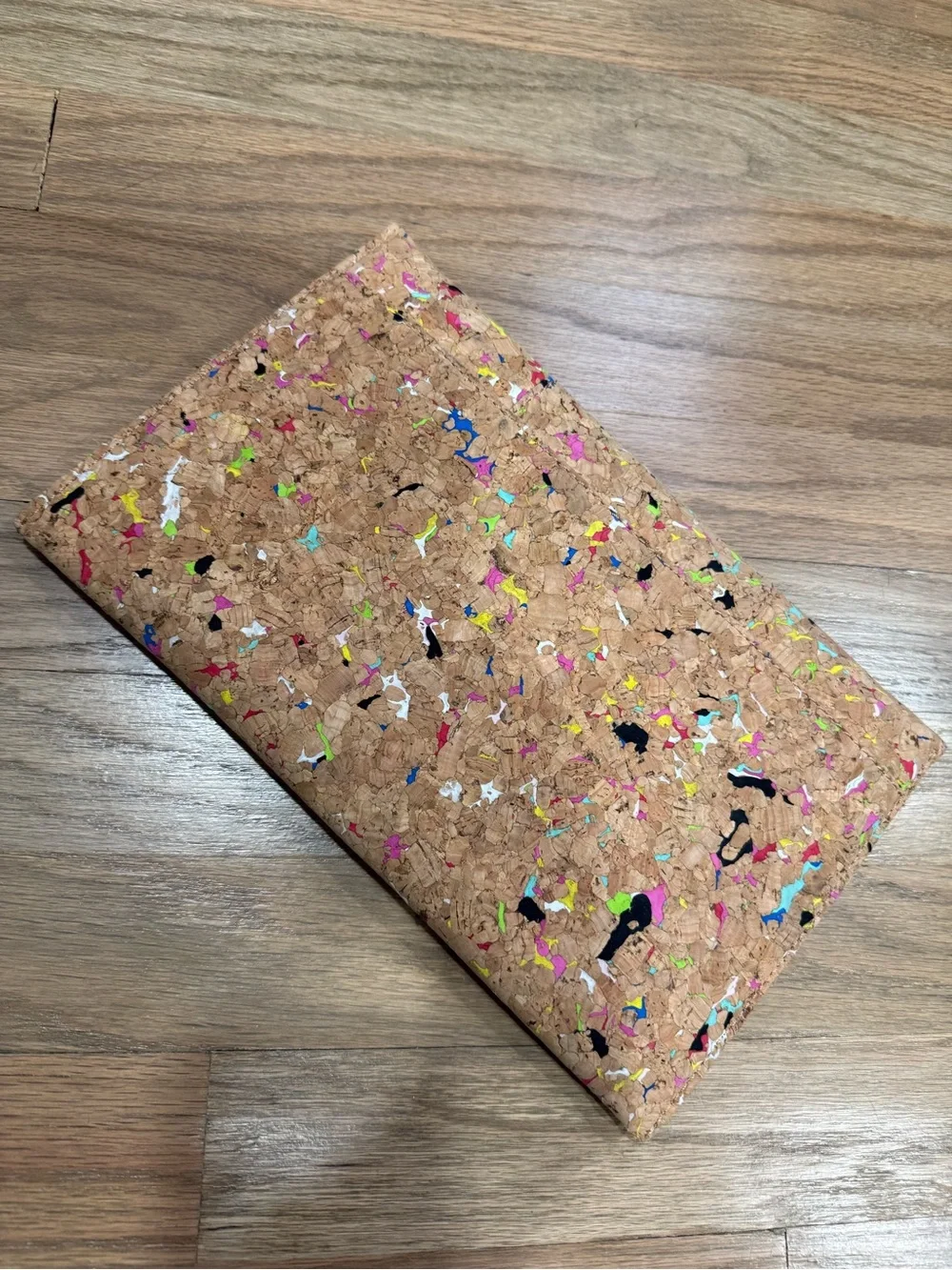 Cork Envelope Clutch with Multicolor Speckle - Women's Bag